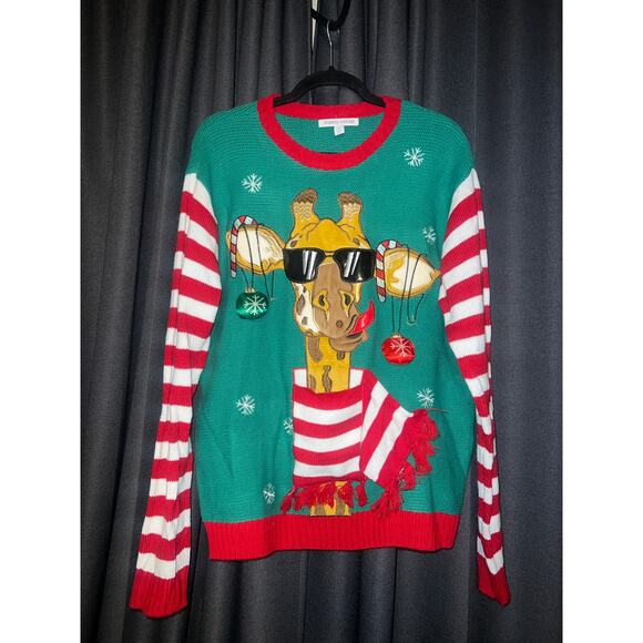 Ugly Christmas Sweater Xmas Size Medium Giraffe - Picture 1 of 3